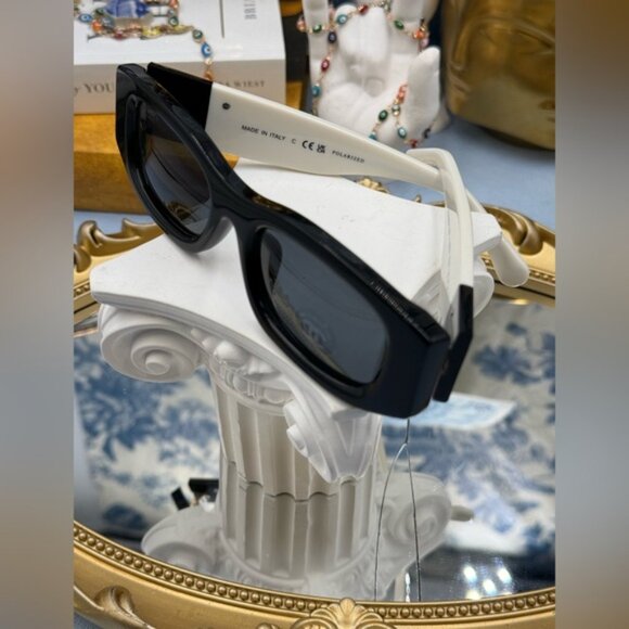 🆕 CHANEL 🧿 NWOT CH5525 Black & White Square Acetate Polarized Sunglasses - Picture 10 of 16